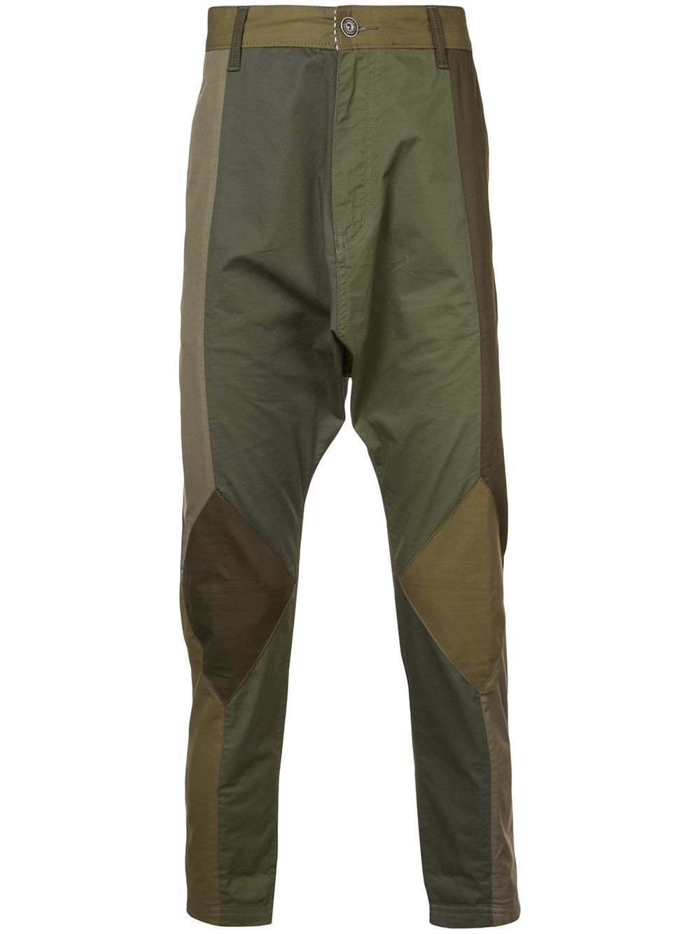 Twill drop crotch pants - Green