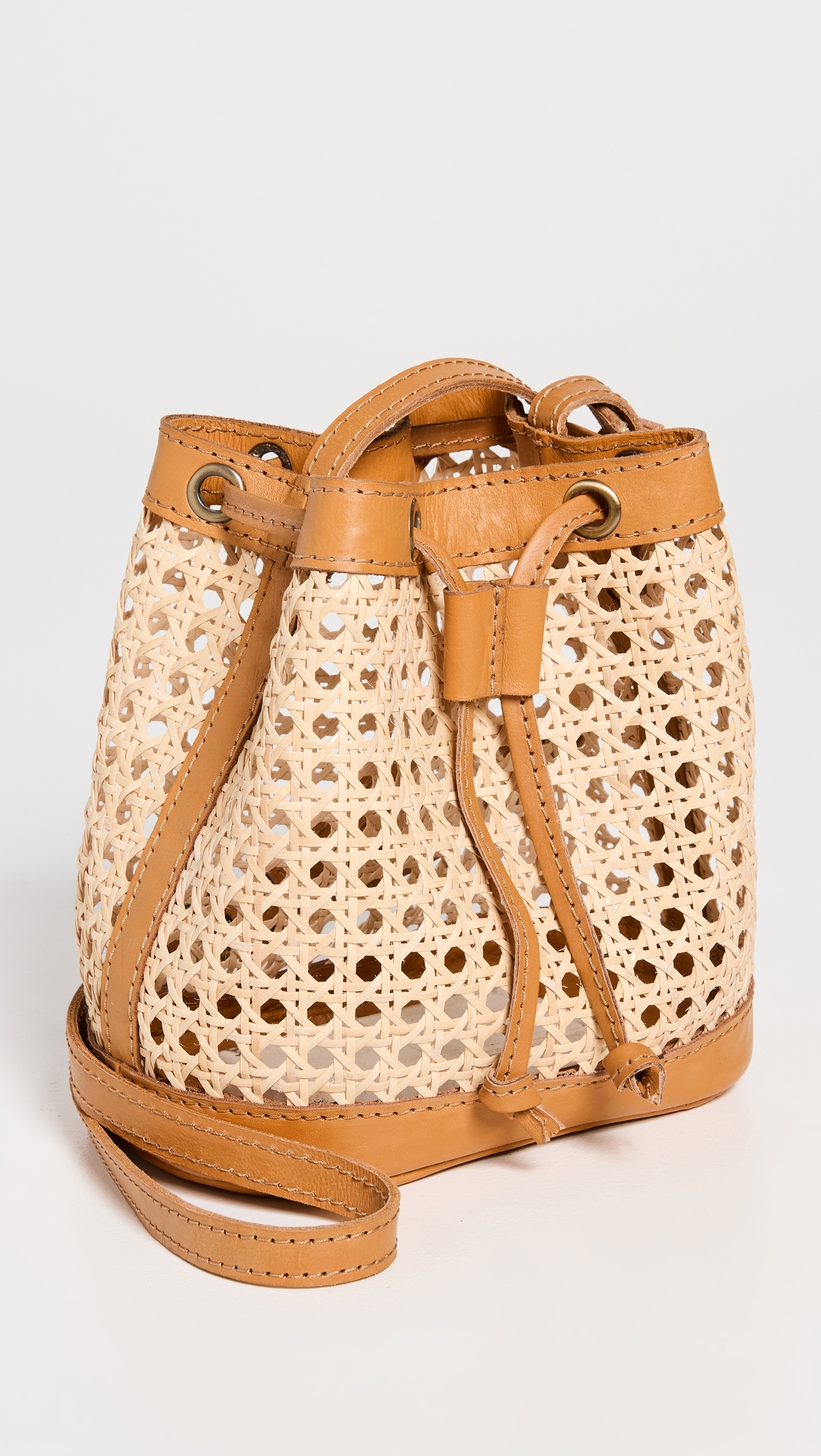 Benna Mini Bucket Bag Caramel Rattan One Size