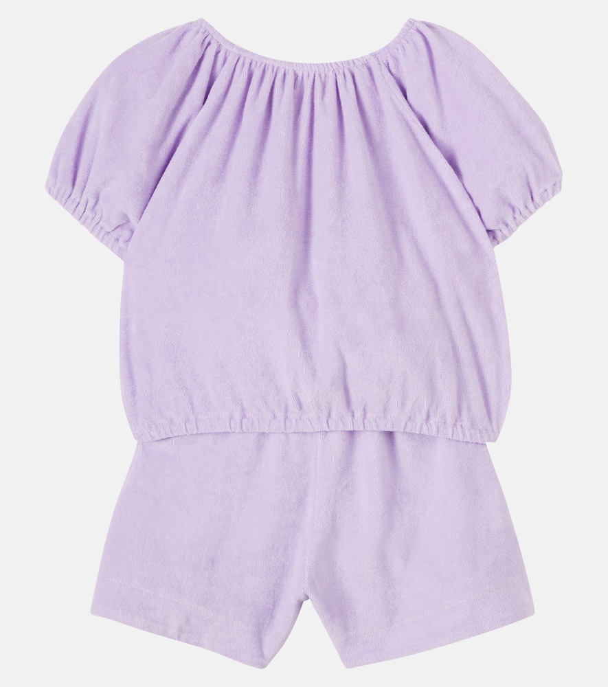 Judy cotton-blend terry top and shorts set