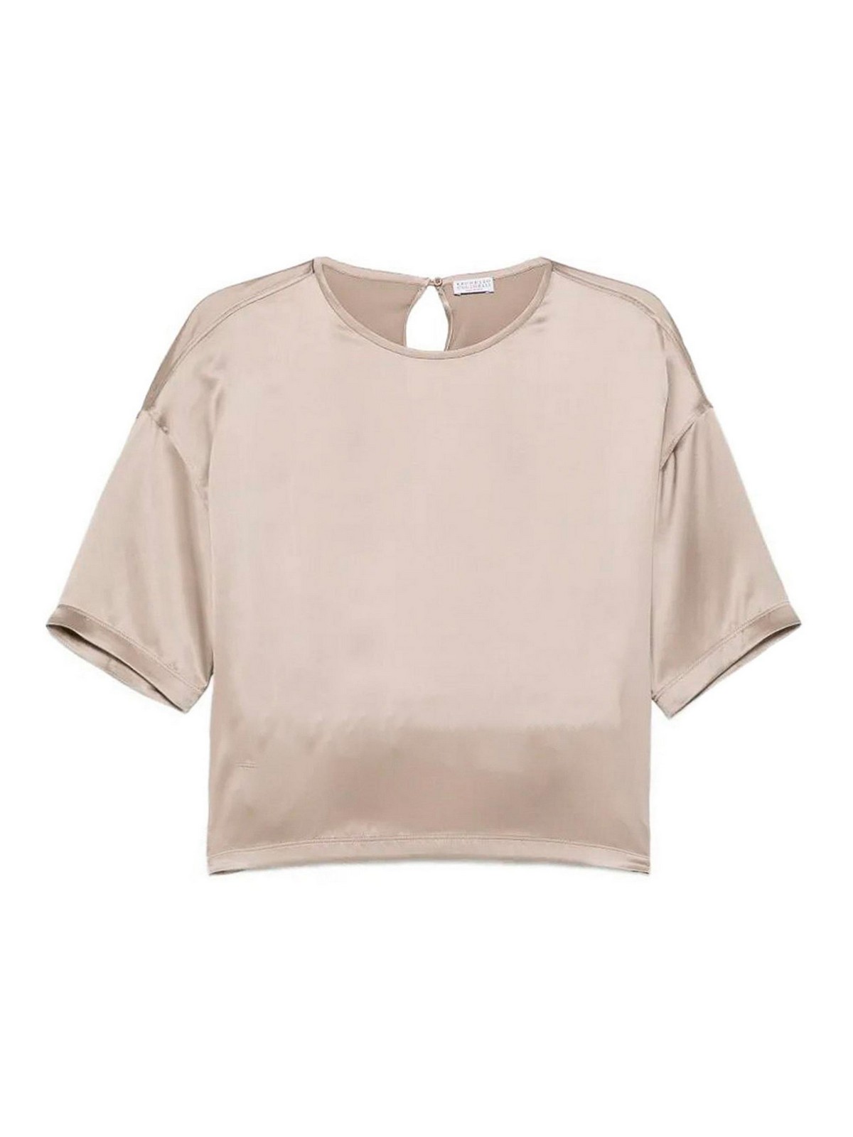 Brunello Cucinelli - short sleeve blouse round neck satin