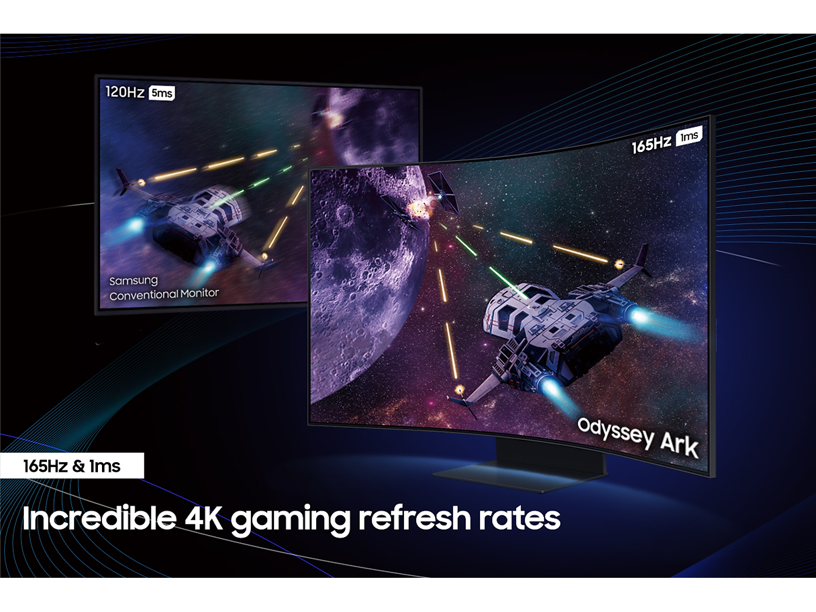 55" Monitor Odyssey Ark 2nd Gen. 4K UHD 165Hz 1ms in black (GtG) Quantum Mini-LED Curved Gaming Screen(LS55CG970NNXGO)