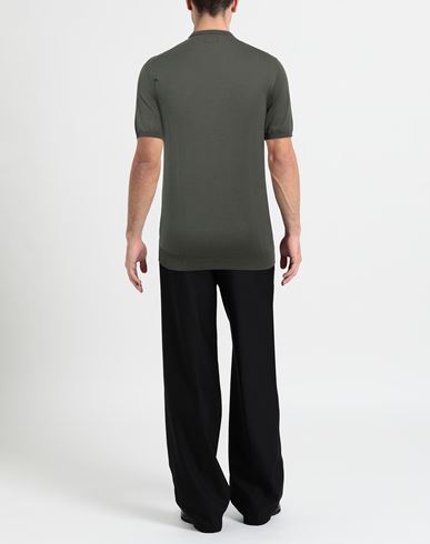 Alpha Studio Man Sweater Military green Size 42 Cotton