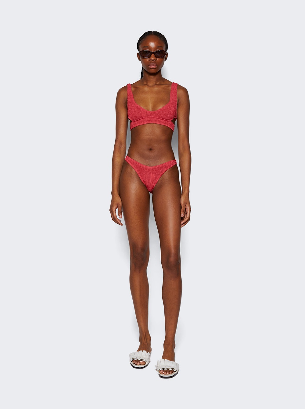 Nino smocked bikini top - Red