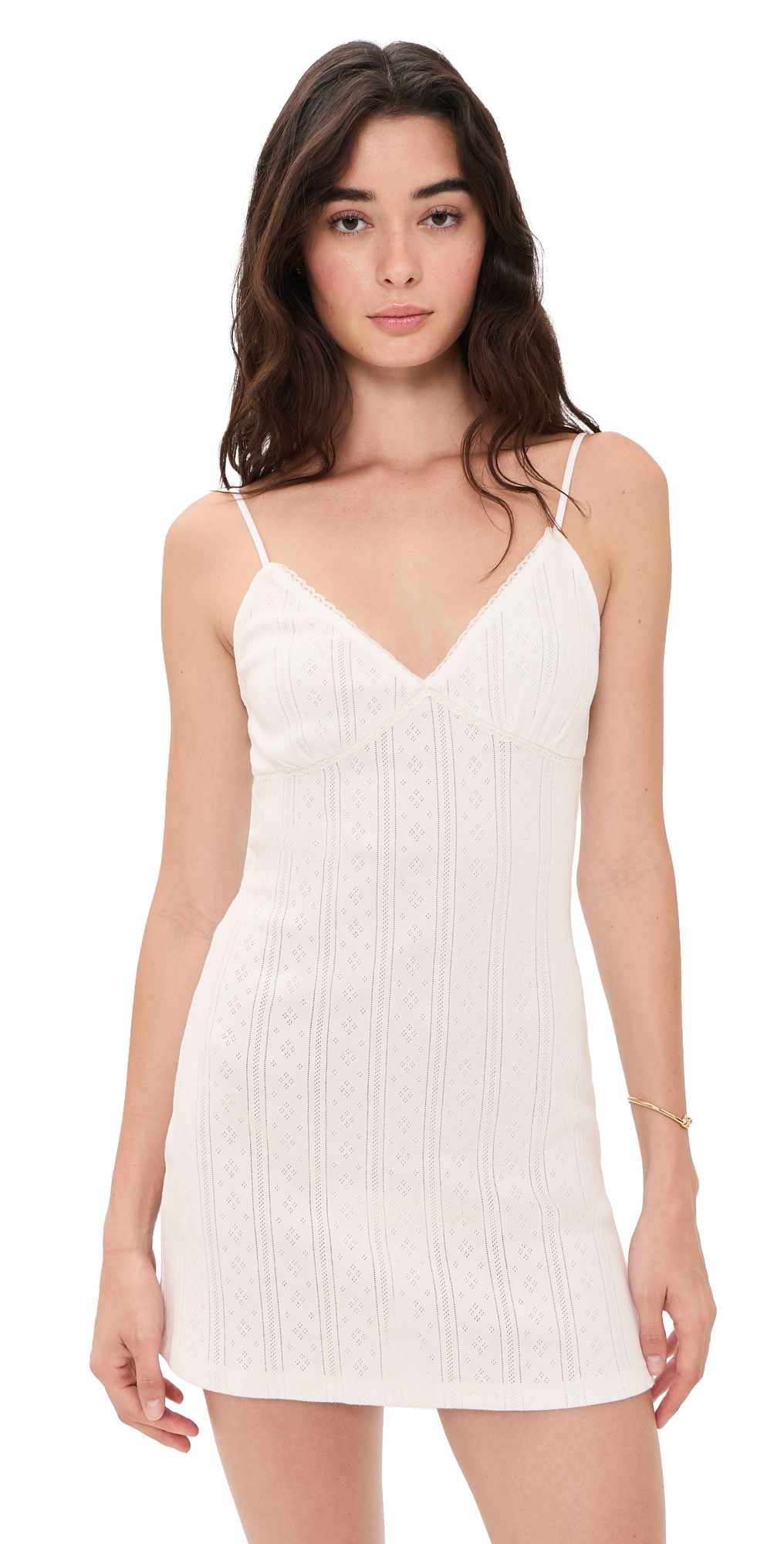 The Pointelle Mini Dress White001