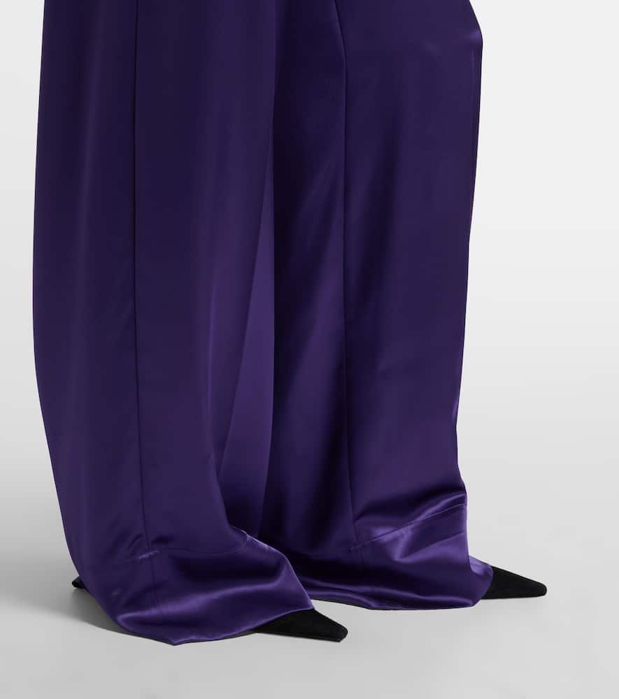 Dijon satin wide-leg pants