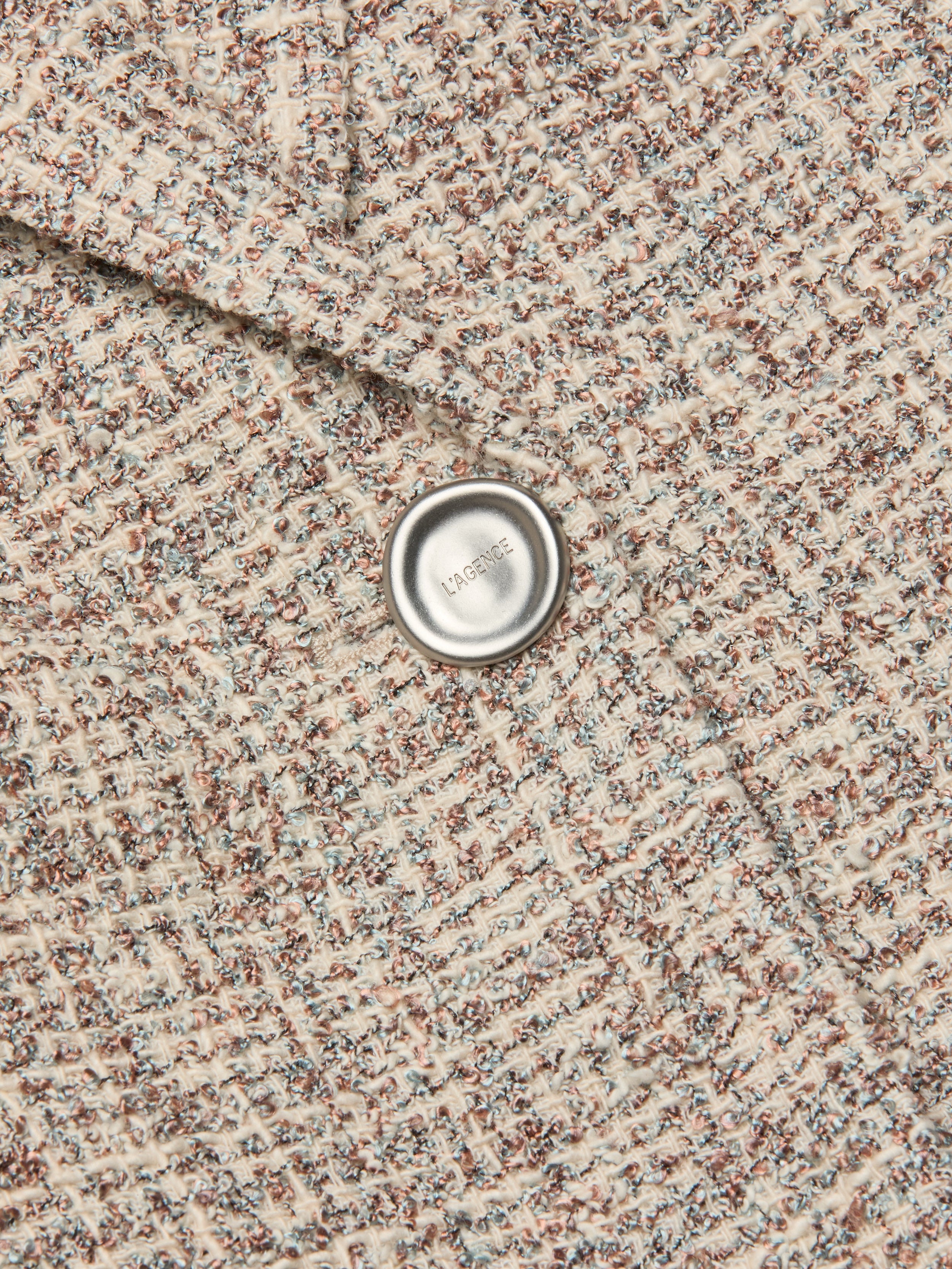 Chamberlain Tweed Blazer In Dusty Blue Multi Tweed