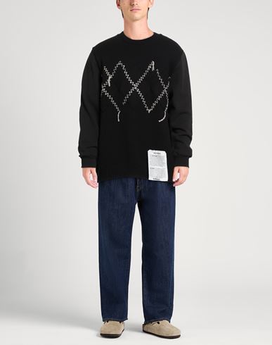 Raw Diamond By Man Sweater Black Size L Cotton, Cashmere