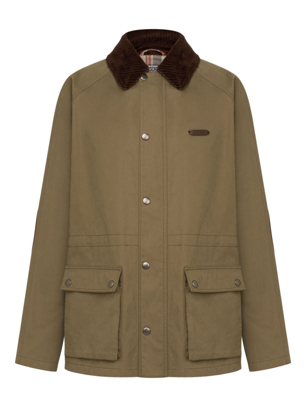 Corduroy-collar coat - Green