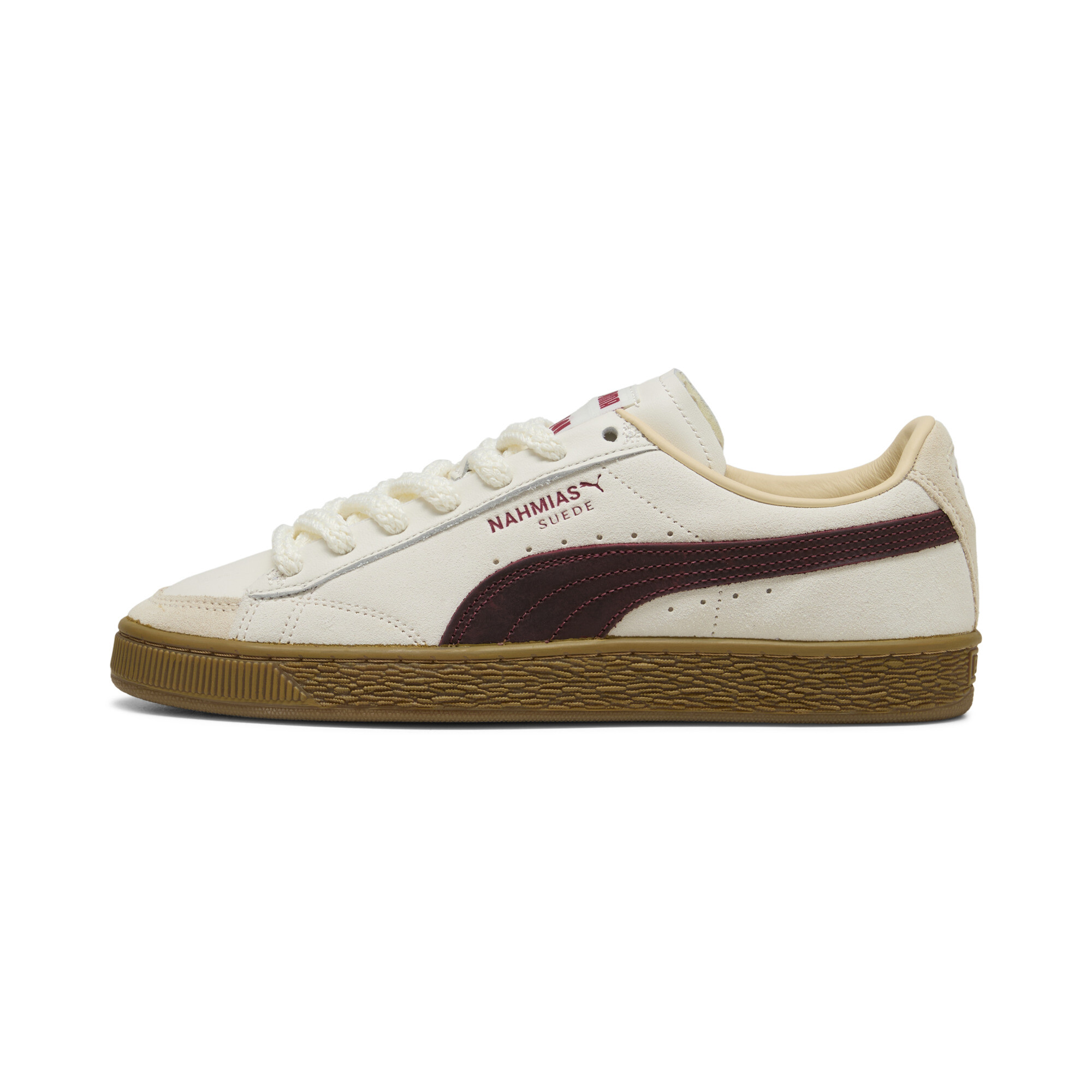 PUMA x NAHMIAS Suede Vintage Red Sneakers in White