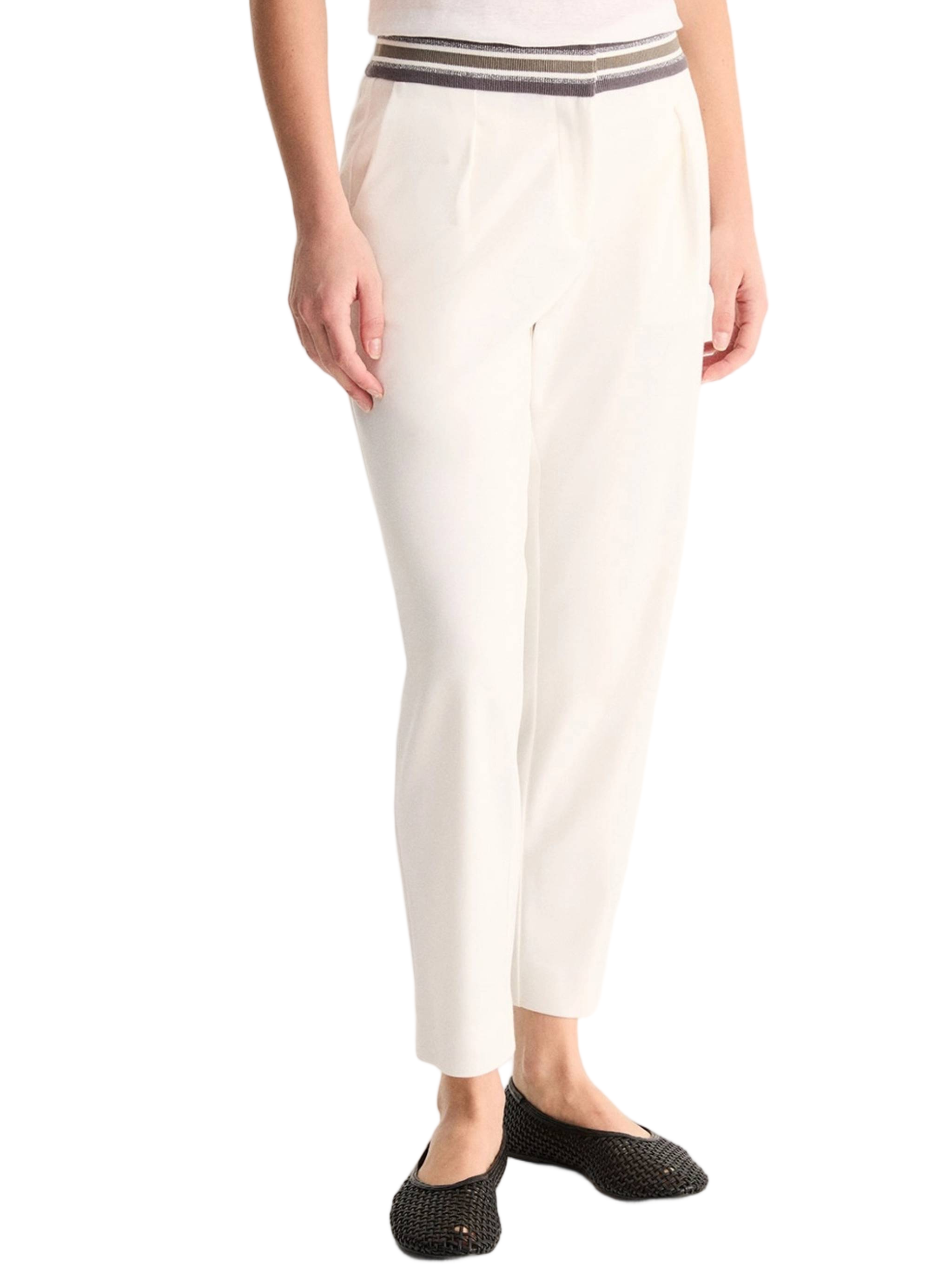 Relaxed Fit Tapered Striped Waistband Pants