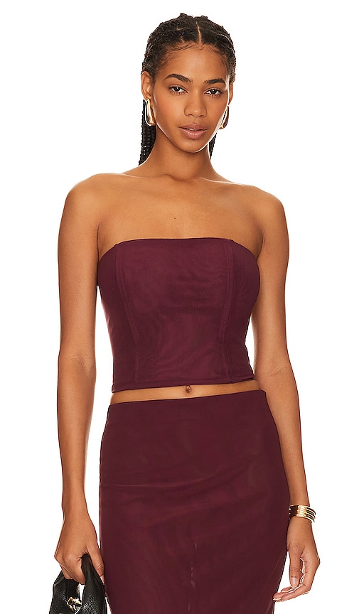 Camila Coelho OBERTEIL OSIRIS in Burgundy. Größe XXS. Also in M, S