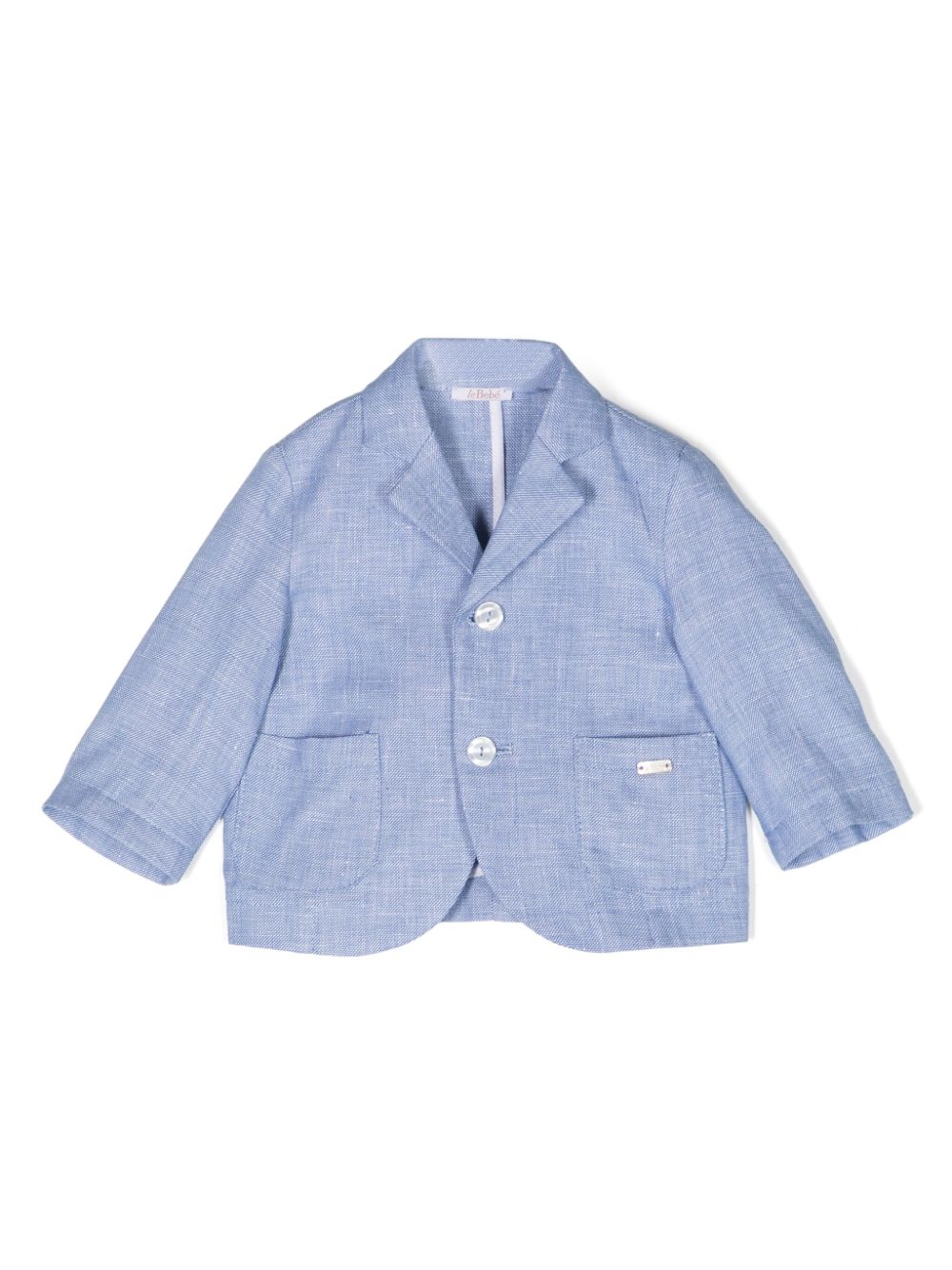 Single-breasted chambray blazer - Blue
