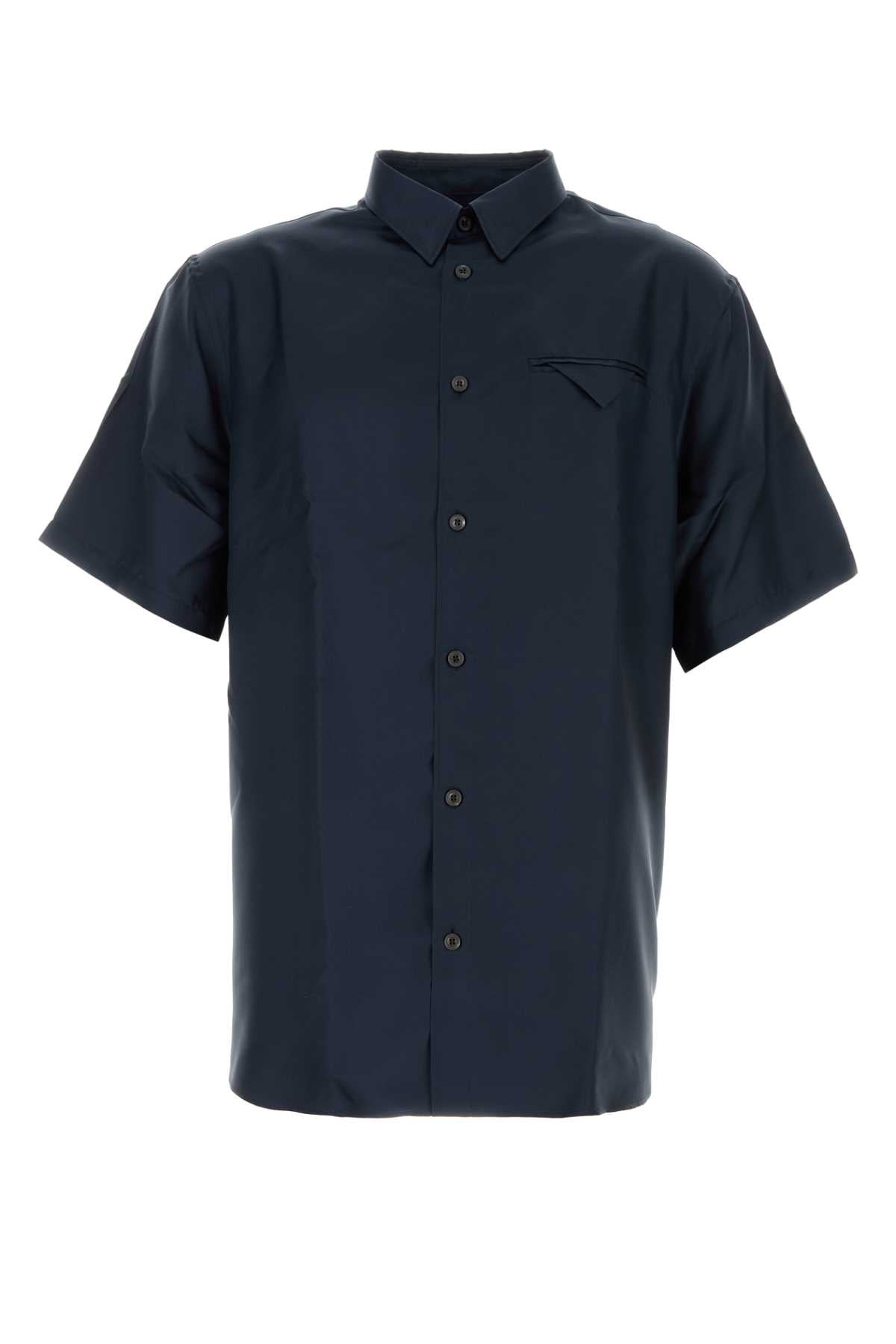 Satin Silk Shirt — Navy