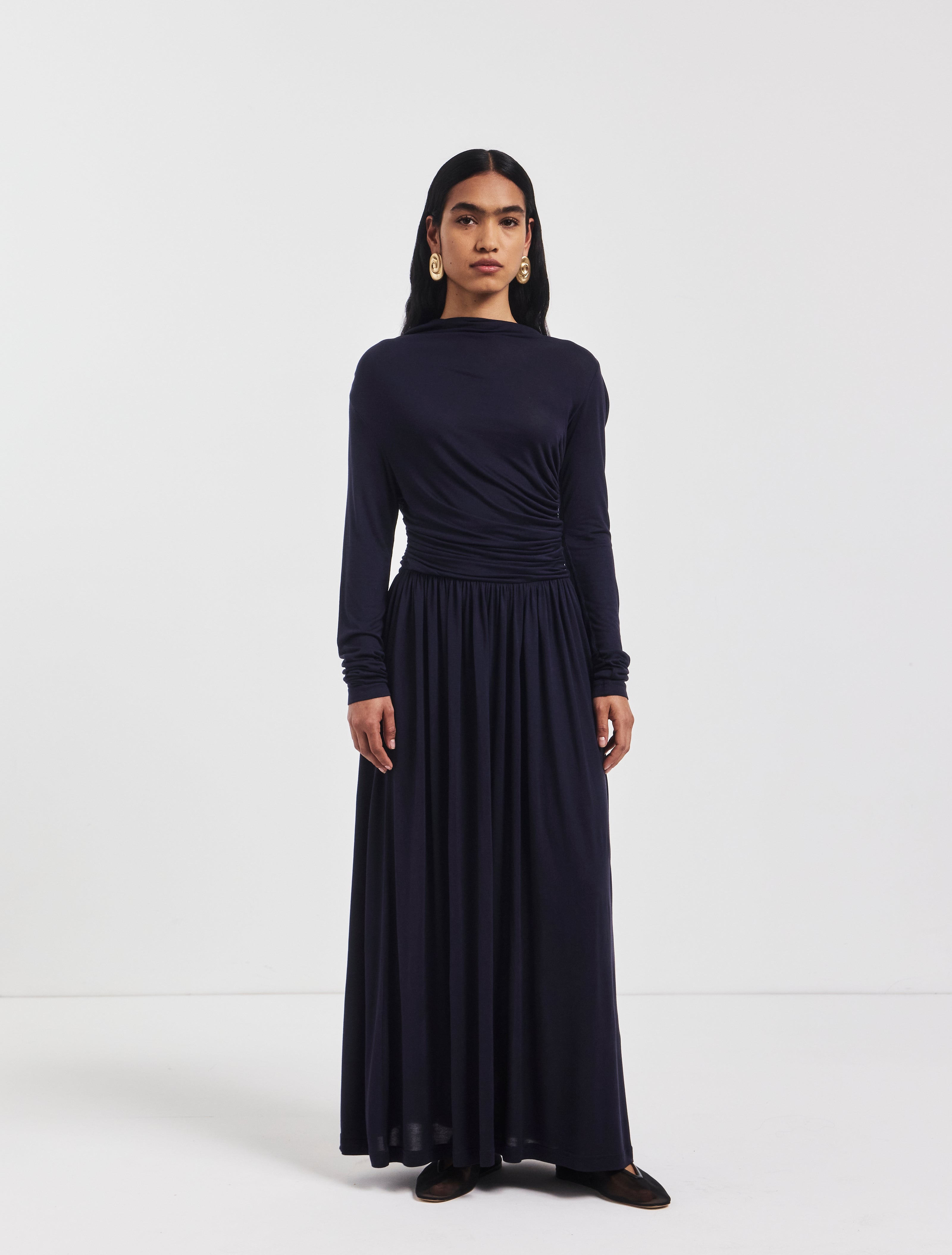 Romy Dress in Darkest Navy - MicroModal