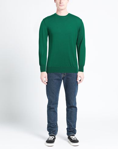 Man Sweater Green Size XL Merino Wool