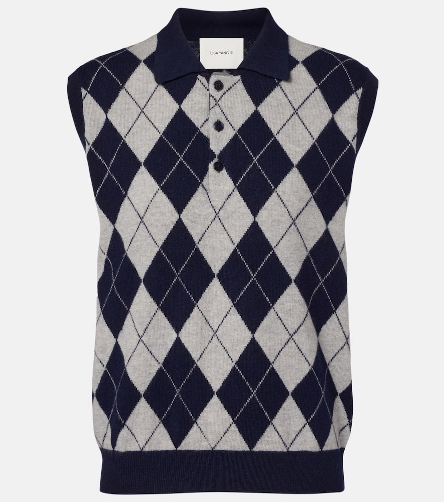Riana argyle cashmere sweater vest