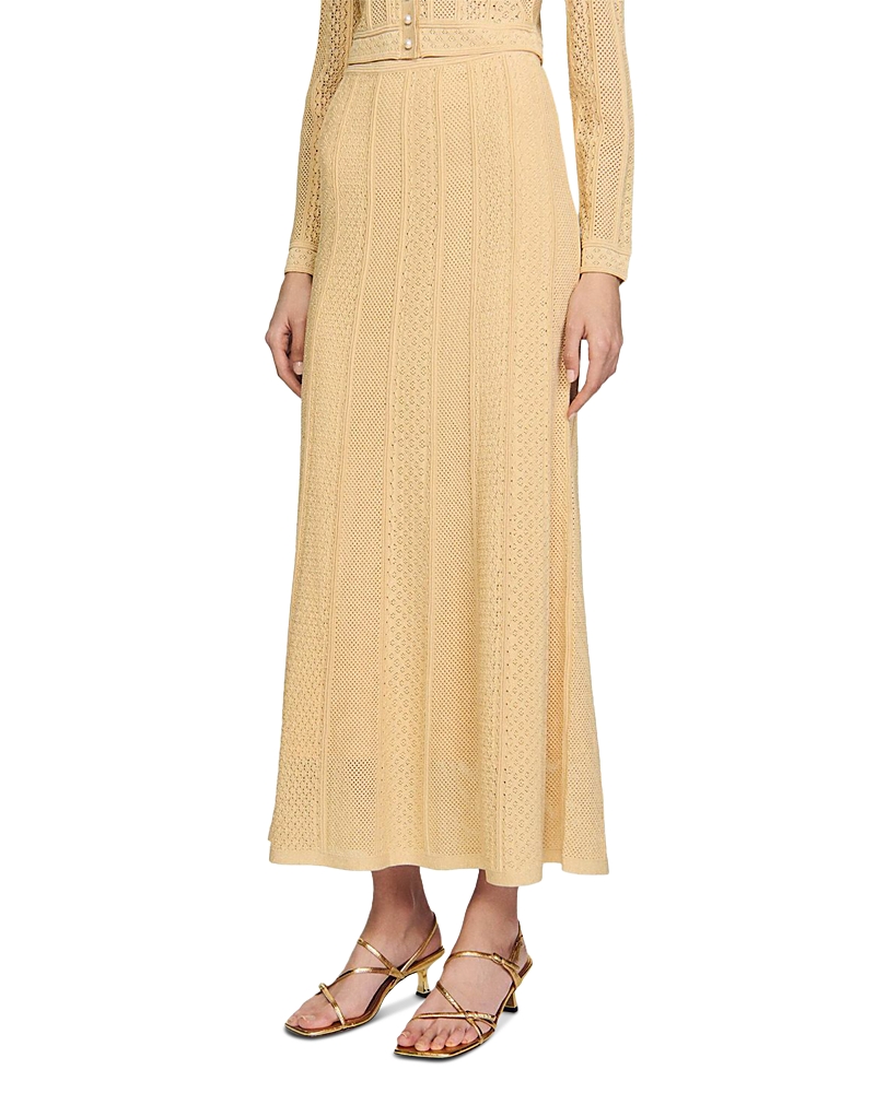 Pointelle Knit Maxi Skirt