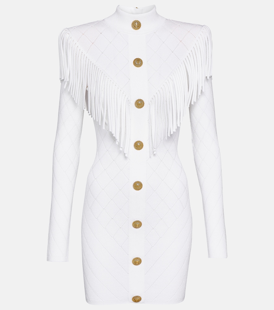Fringed knit minidress