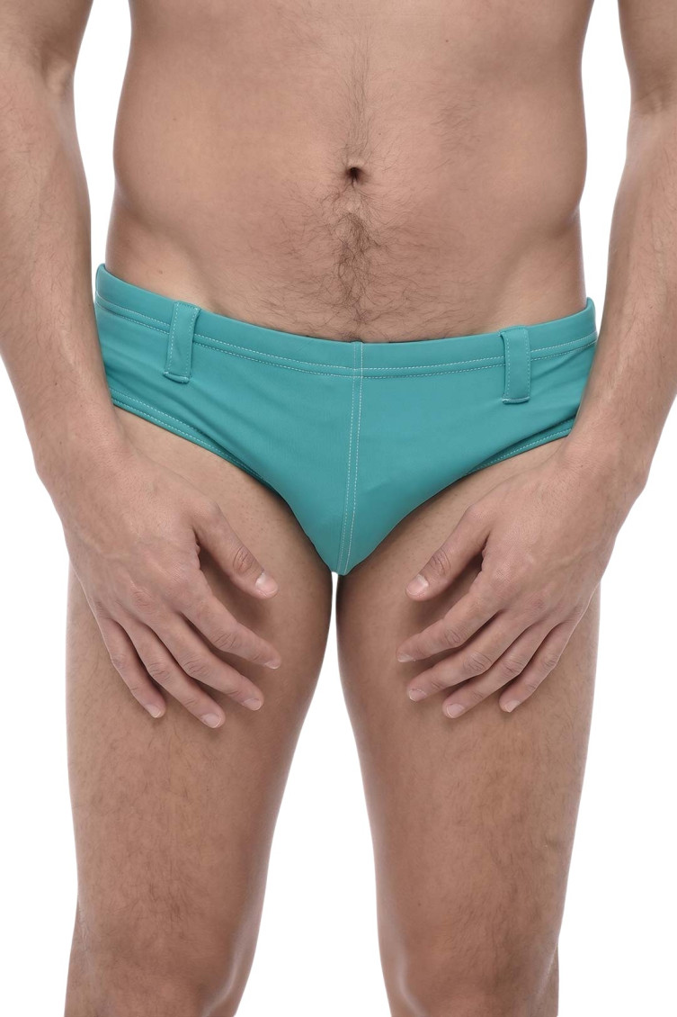 Green Solid Swim Brief
