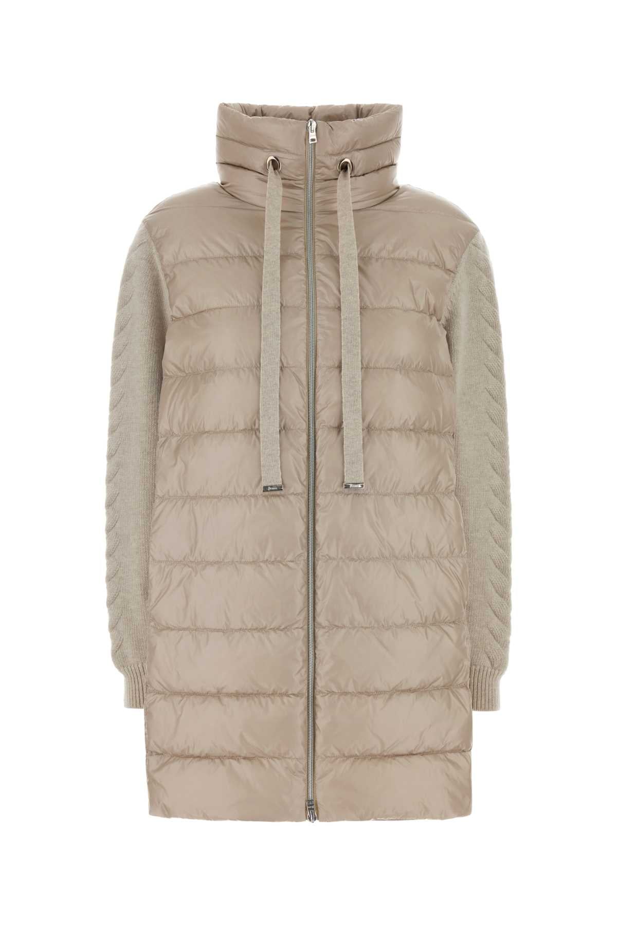 Tricot Down Jacket — Beige