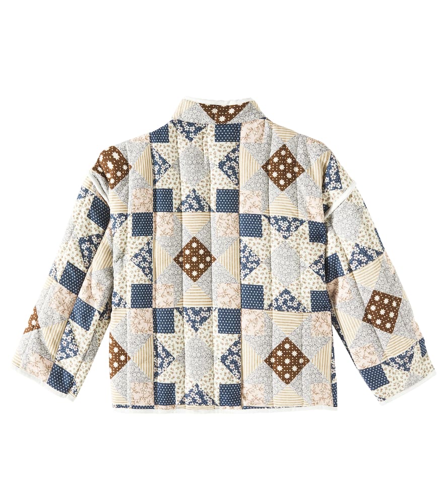 Rylee + Cru Quilted patchwork linen-blend jacket