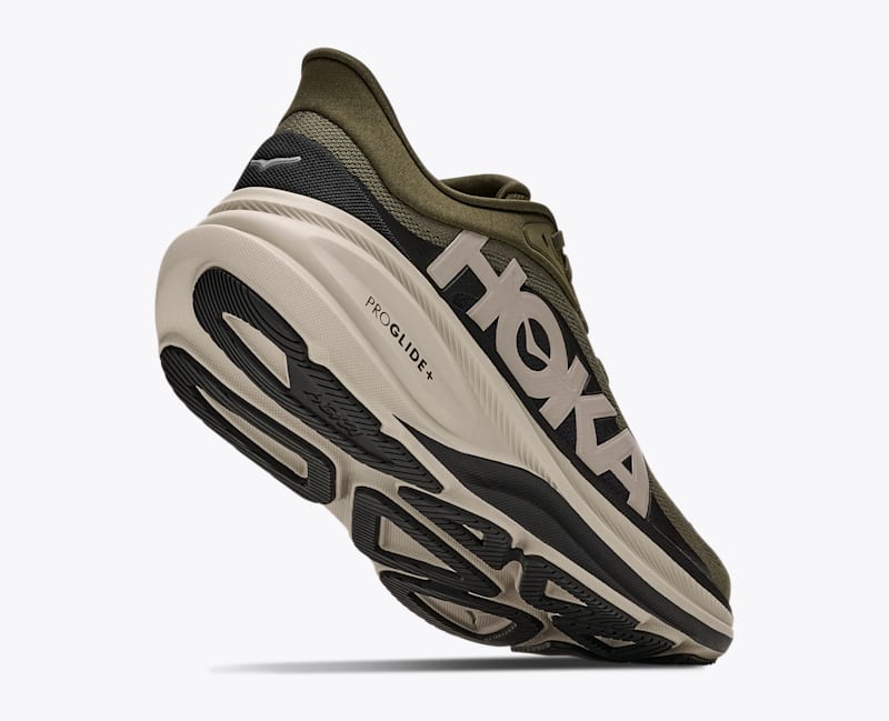 HOKA Men's Clifton PRO Road Running Shoes in Antique Olive/River Rock Grey