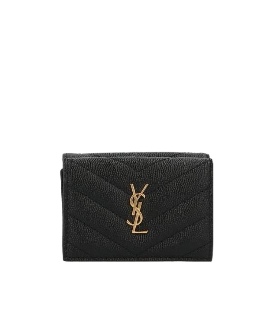 Cassandre saint laurent matelassé origami tiny wallet in grain de poudre embossed leather