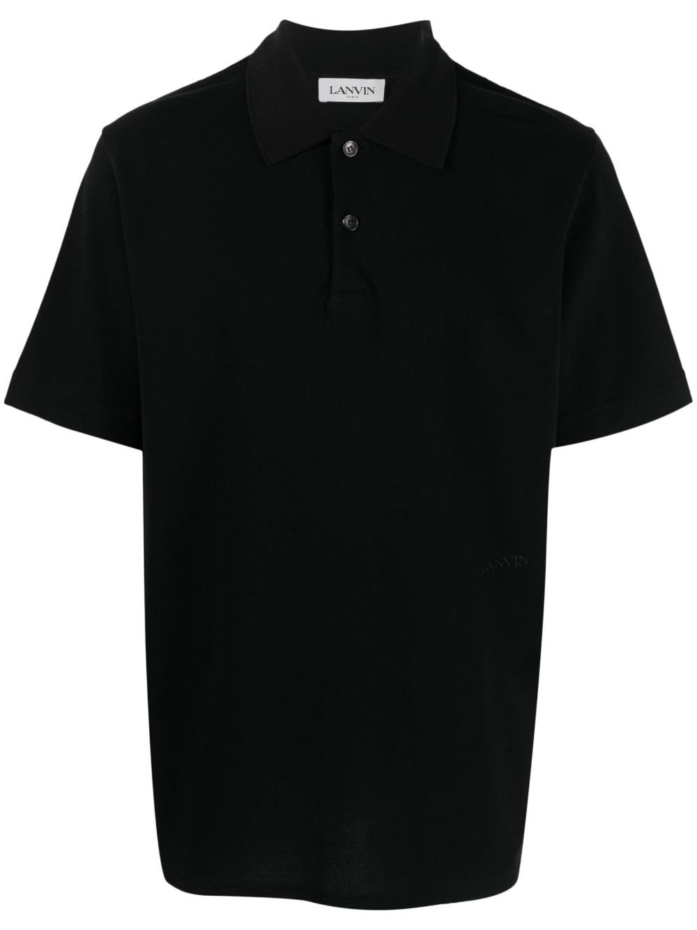 Logo-embroidered cotton polo shirt - Black