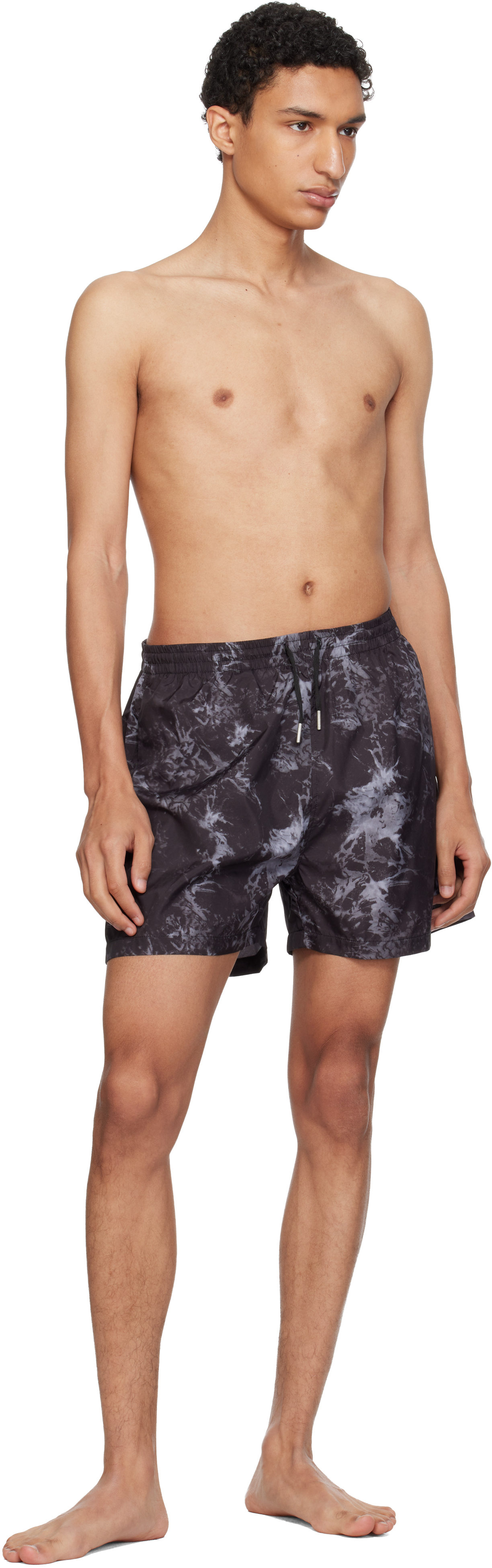 Black Embroidered-Logo Swim Shorts