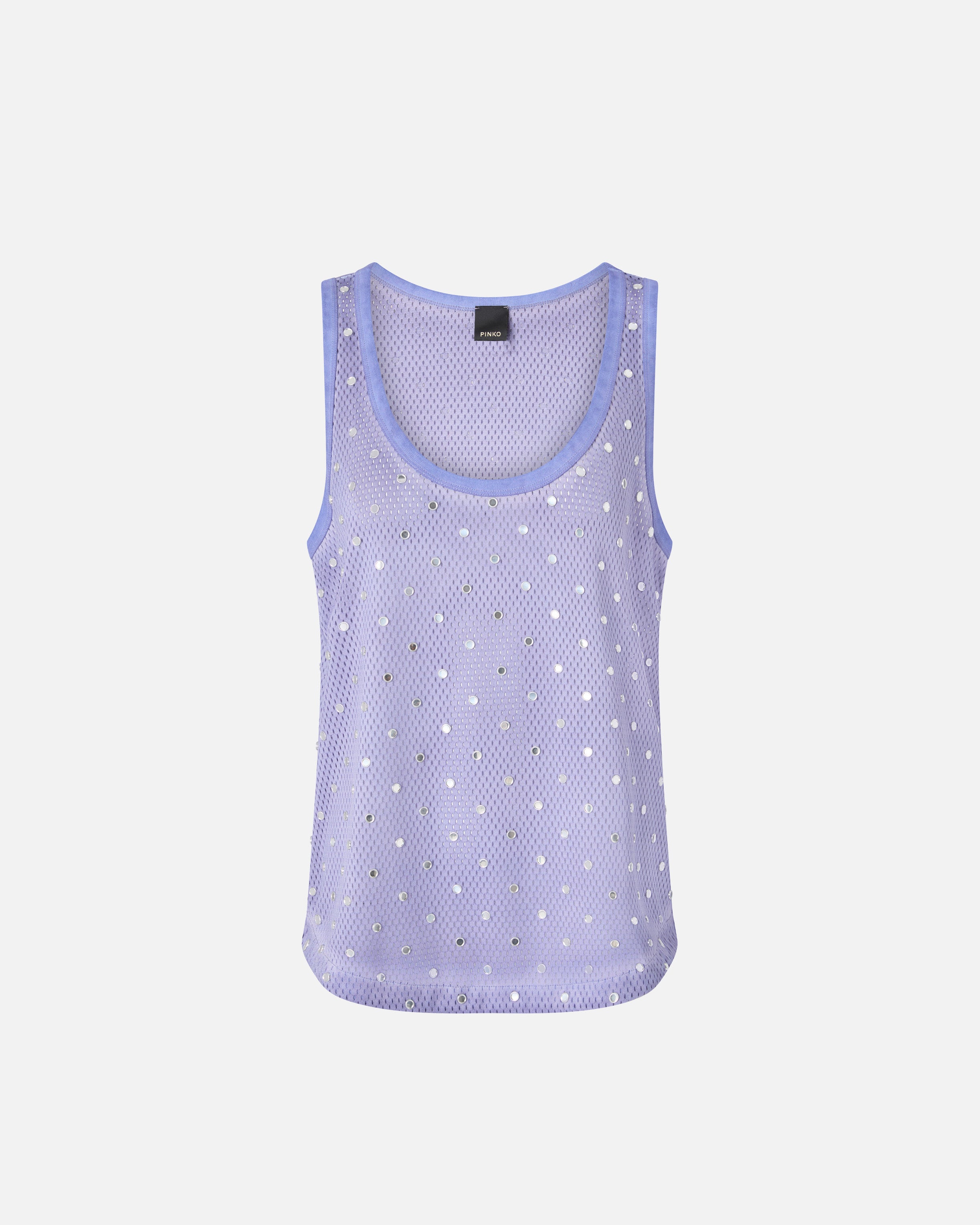 Mesh vest top with mirror detail - L