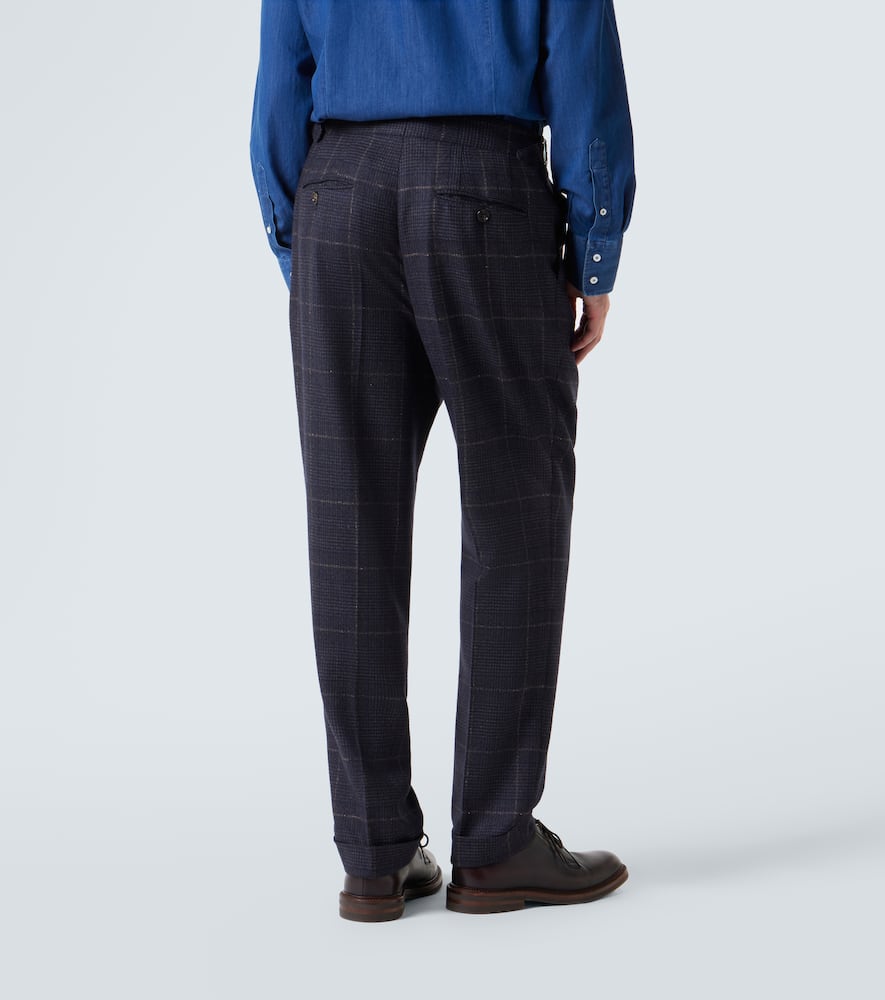 Checked cashmere and wool suit