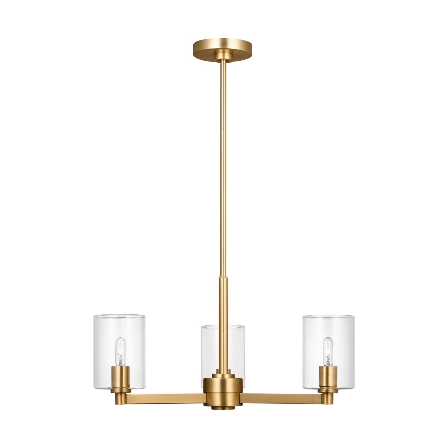 Satin Brass Chandelier from the Fullton Collection