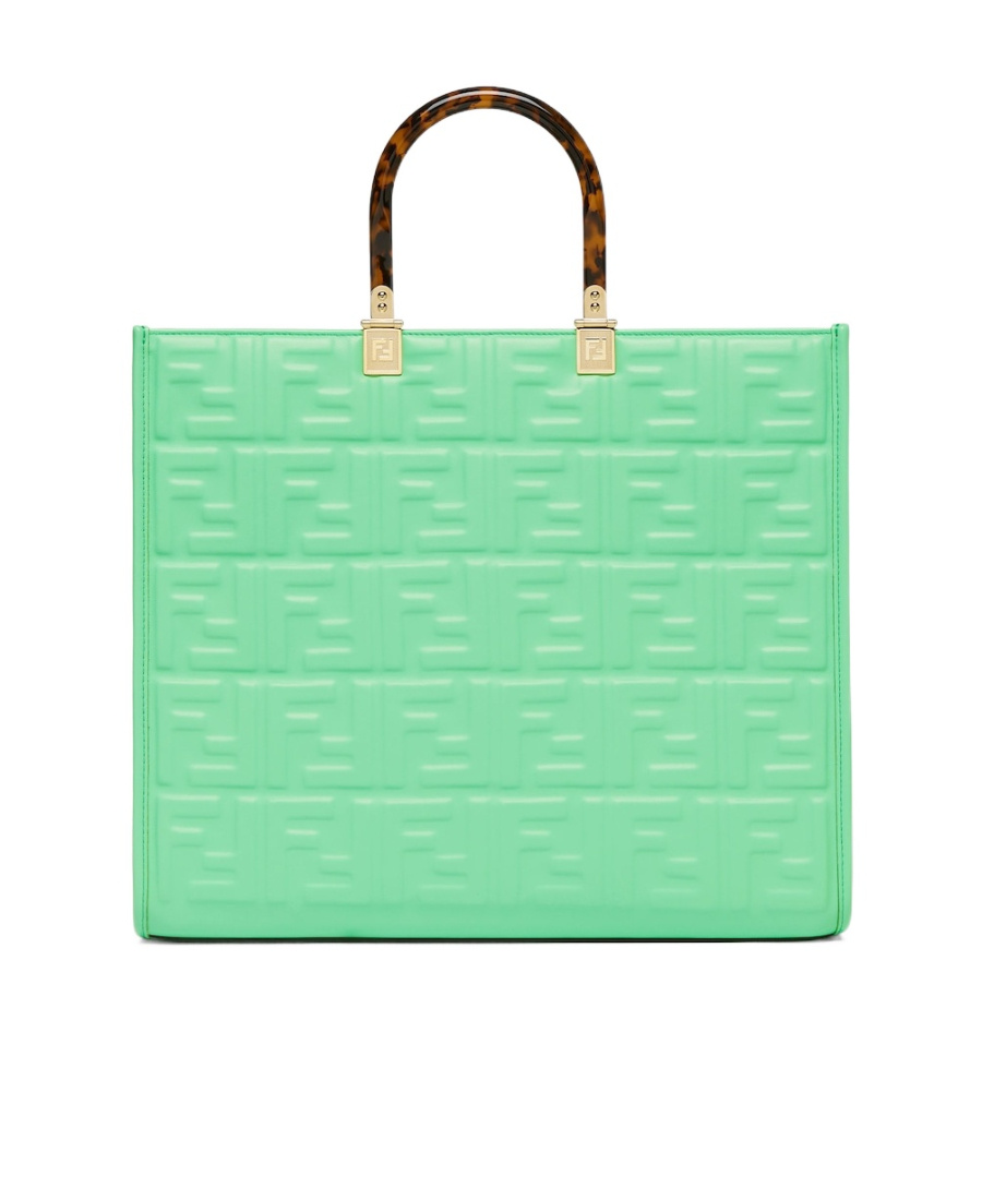 Monogrammed leather tote bag