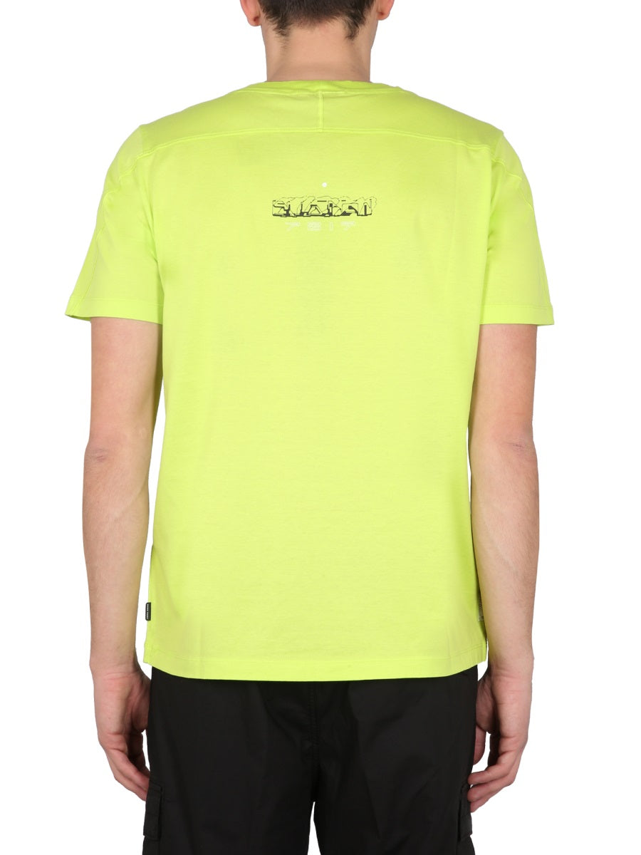 Stone Island Shadow Project Men's "shadow Project" Printed T-Shirt in Green | Size Large | 78192012AV2051