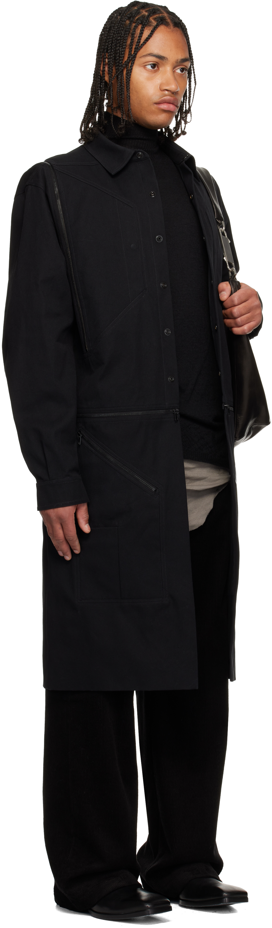 Black Concordians Bonotto Capsule Heizer Long Coat