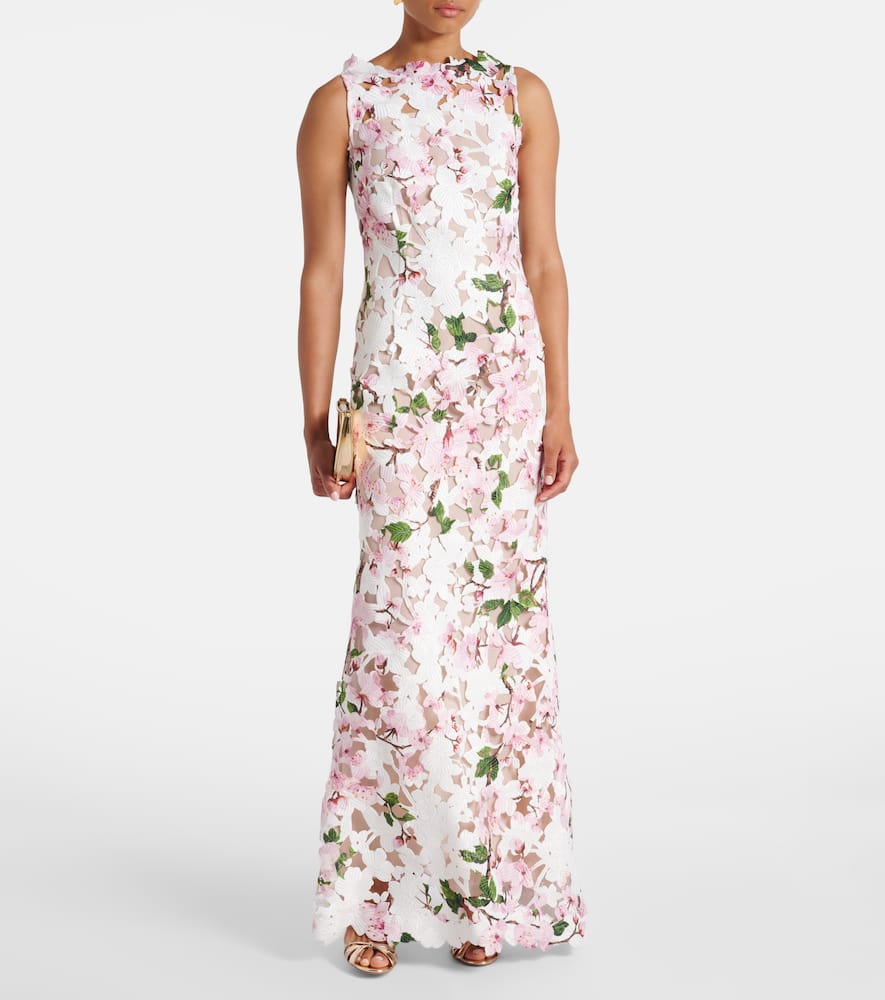 Floral guipure lace gown