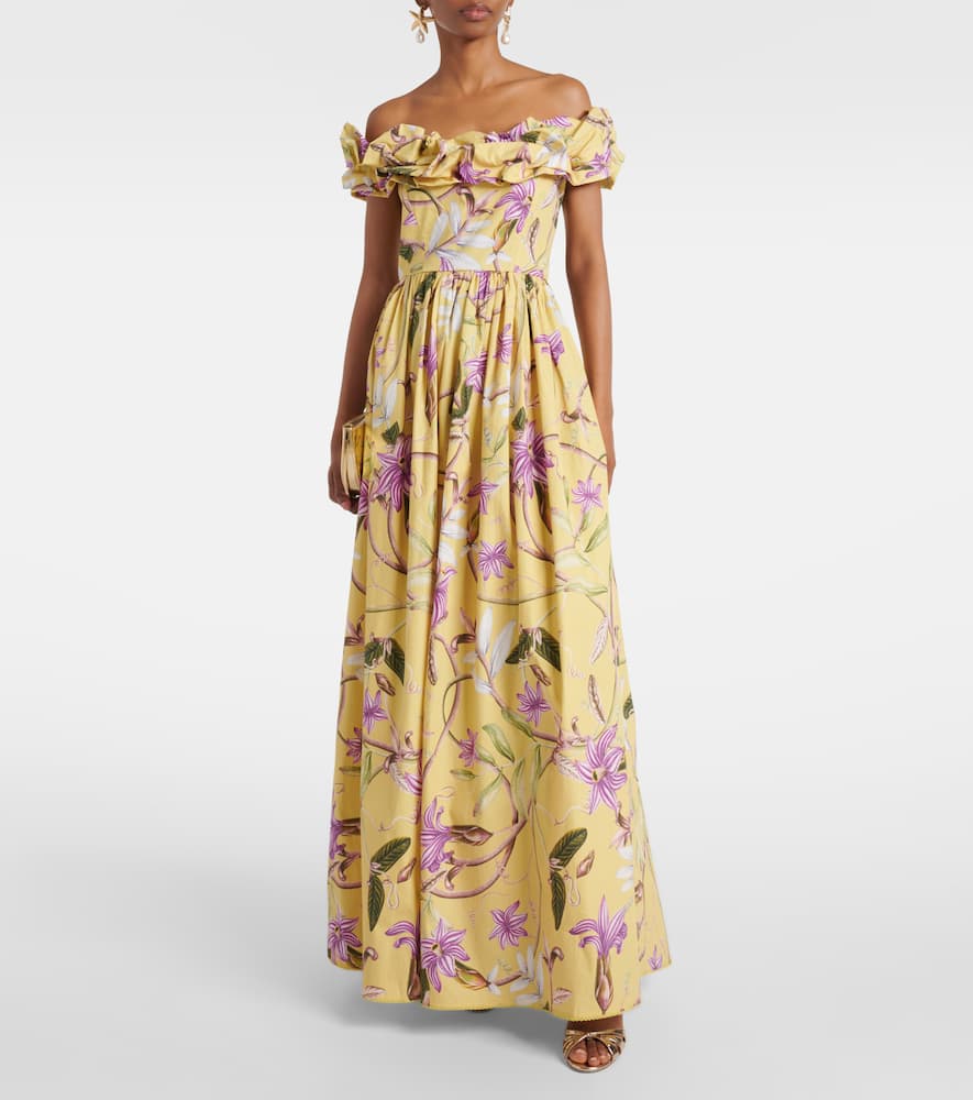Espliego floral cotton poplin maxi dress