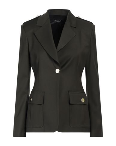 Woman Blazer Dark green Size 10 Polyester, Viscose, Elastane