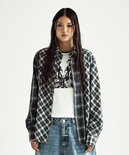UNBALANCE CHECK SHIRTS BLACK