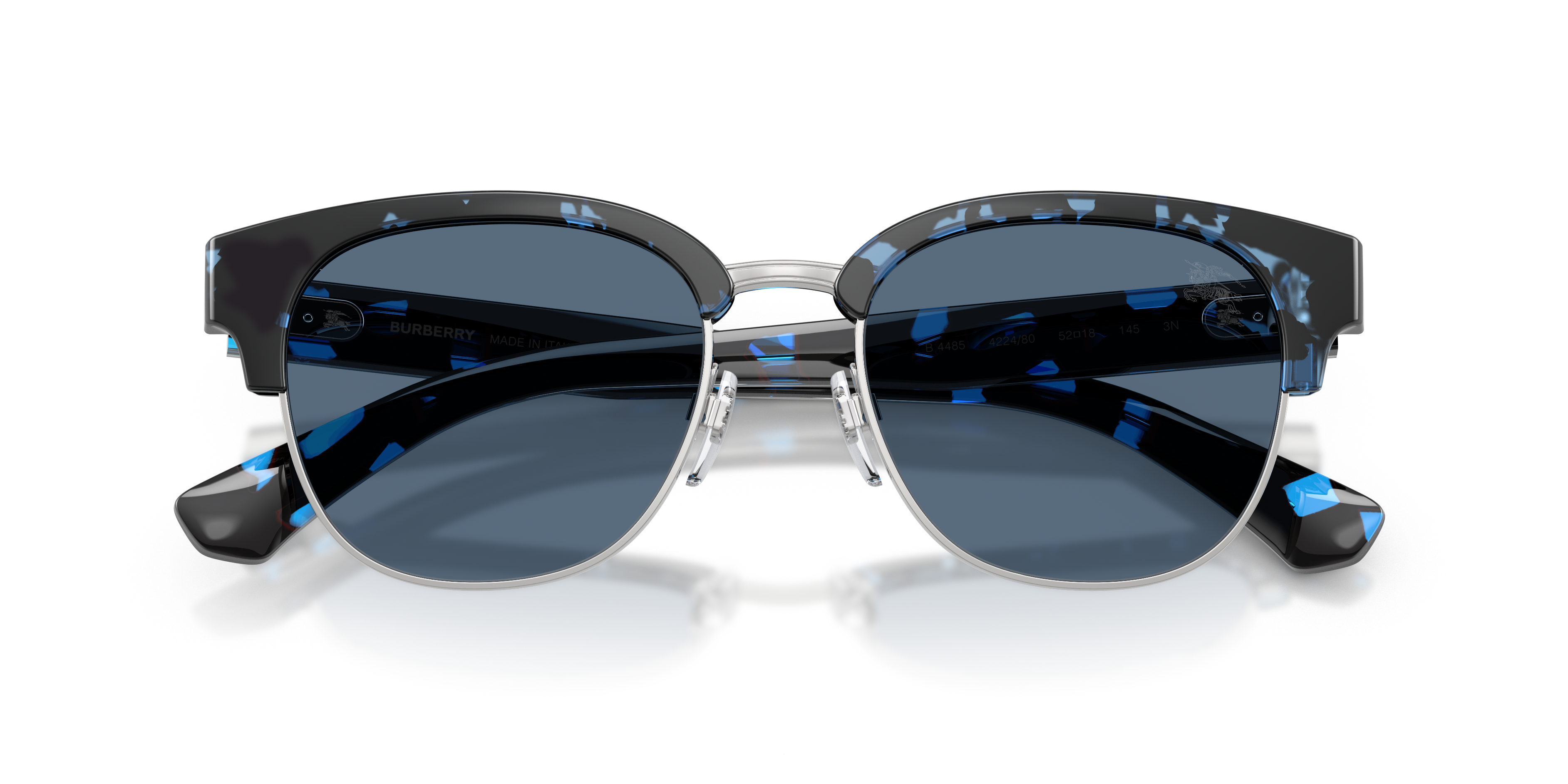 Burberry Man Burberry BE4485 422480 Sunglasses Injected Blue Blue Round Norma