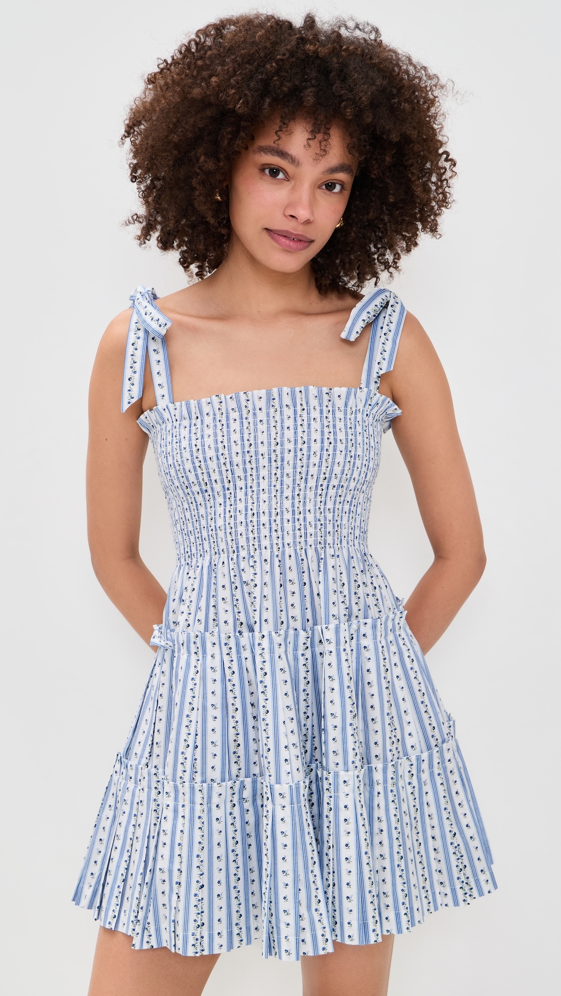 The Ribbon Charlotte Nap Dress Petal Stripe Blue