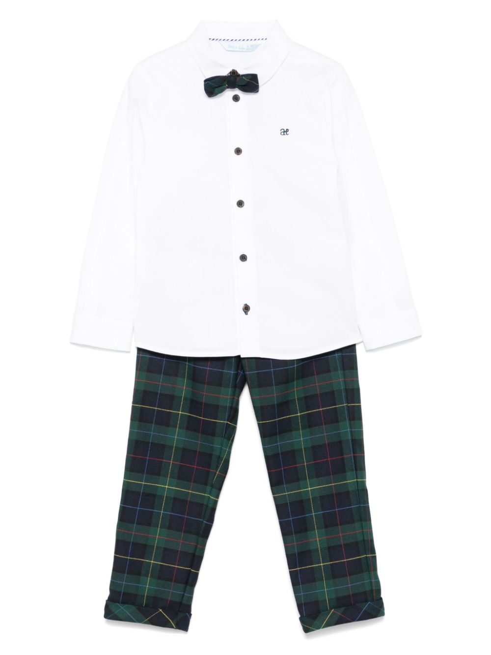 Checkered shirt and trousers set - Green