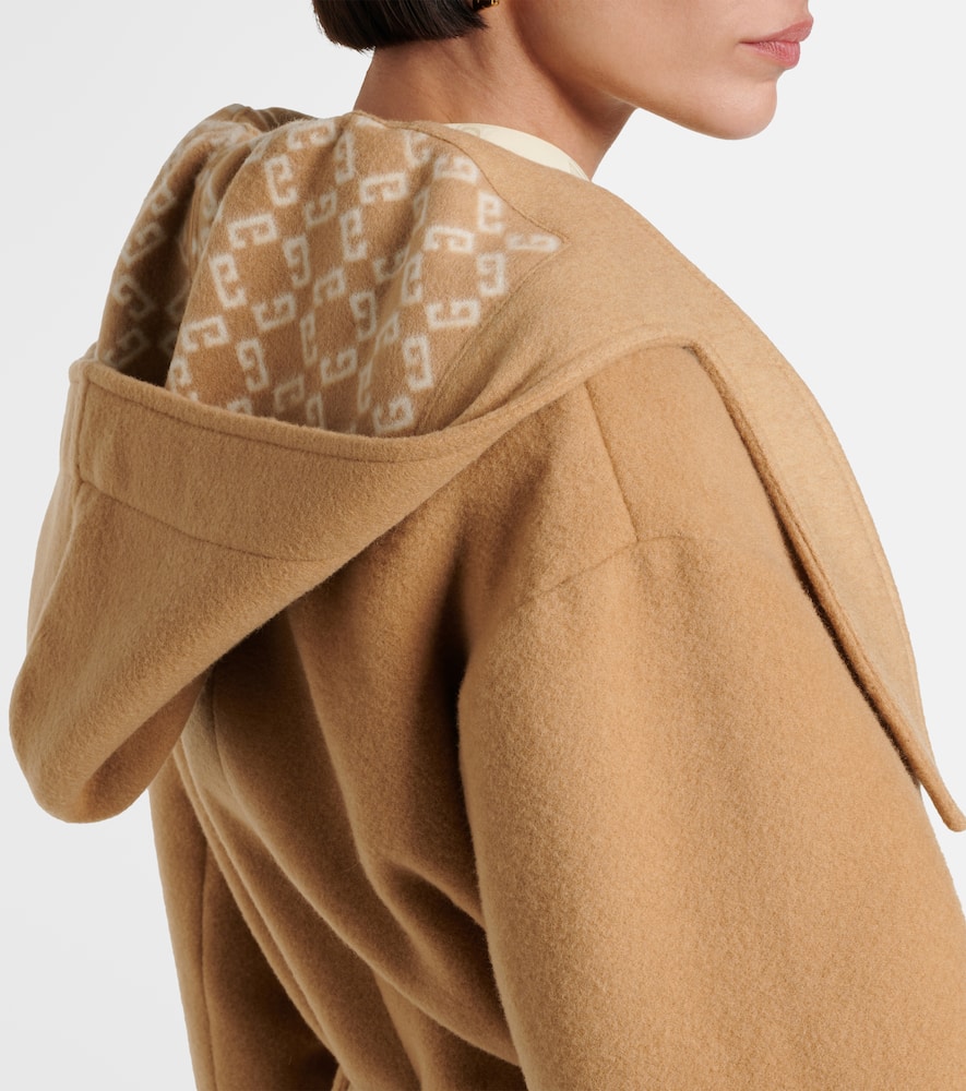 Wool and silk wrap coat