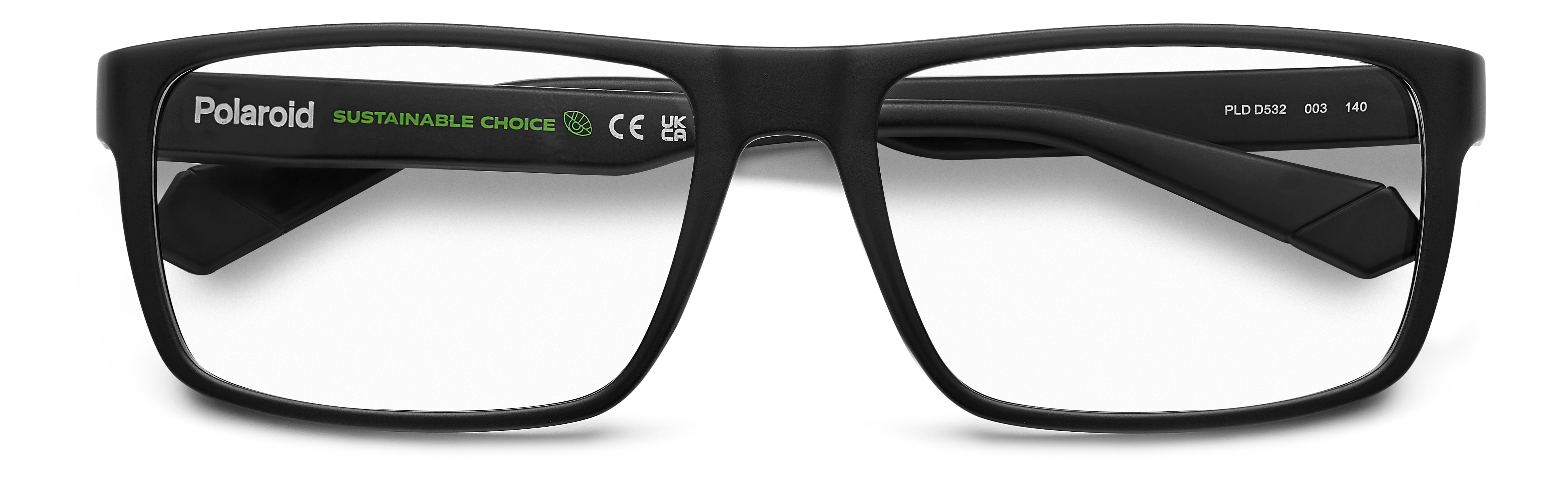 Polaroid Unisex Polaroid PLD D532 003 Optical frames Bio polyamide Black Squared