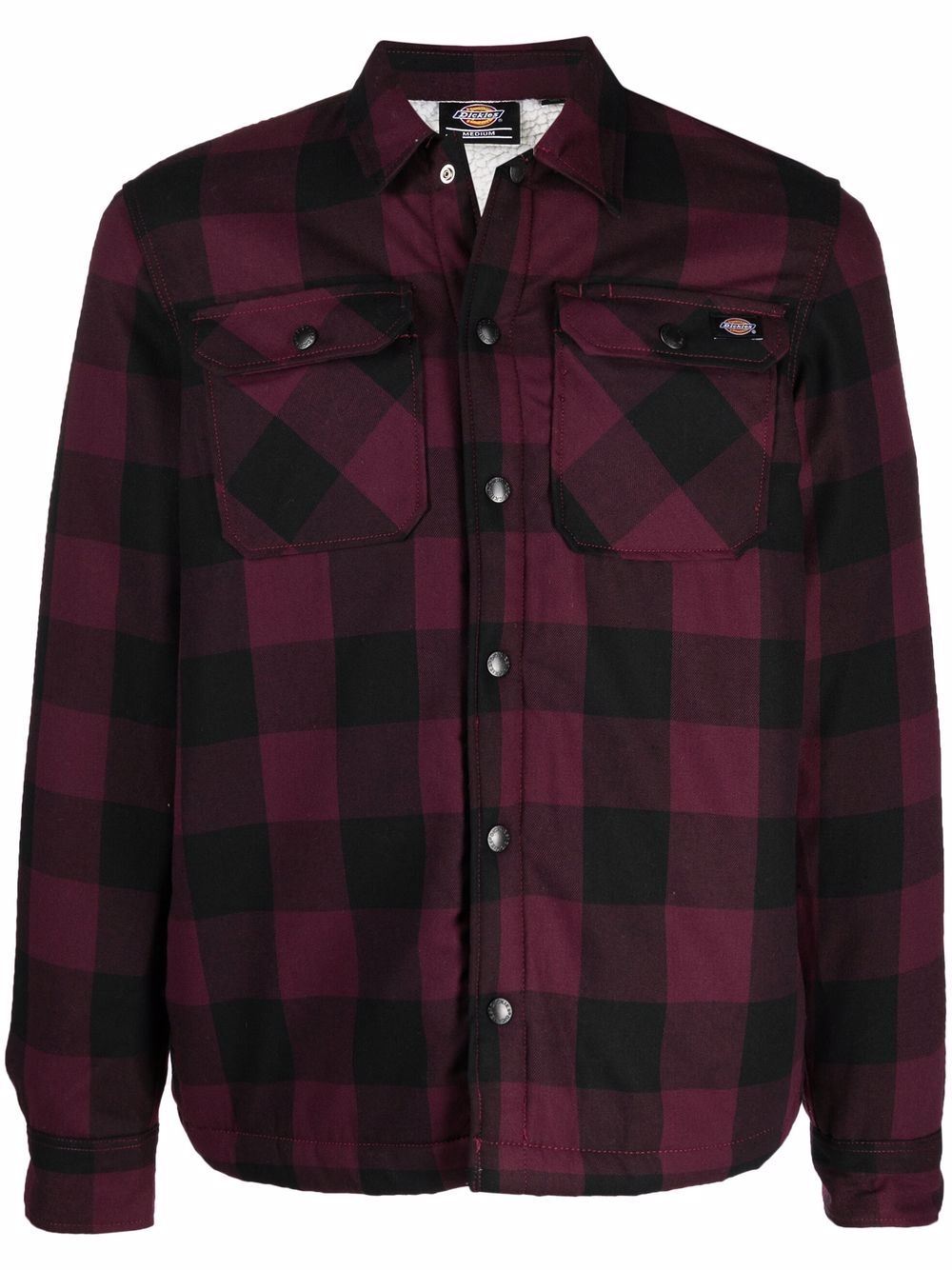 Sacramento check-pattern sherpa-lined jacket - Black