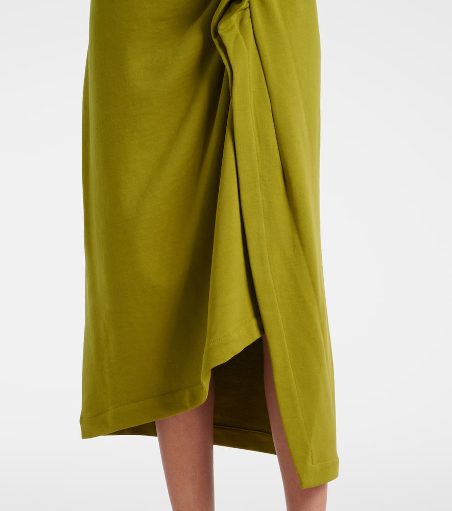 Gathered cotton midi skirt