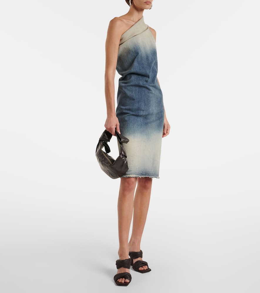 Athena one-shoulder denim midi dress