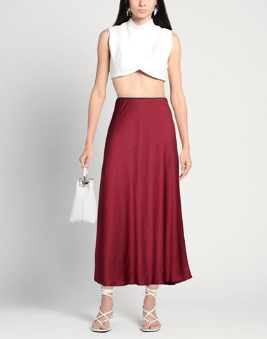 Woman Midi skirt Burgundy Size 14 Polyester