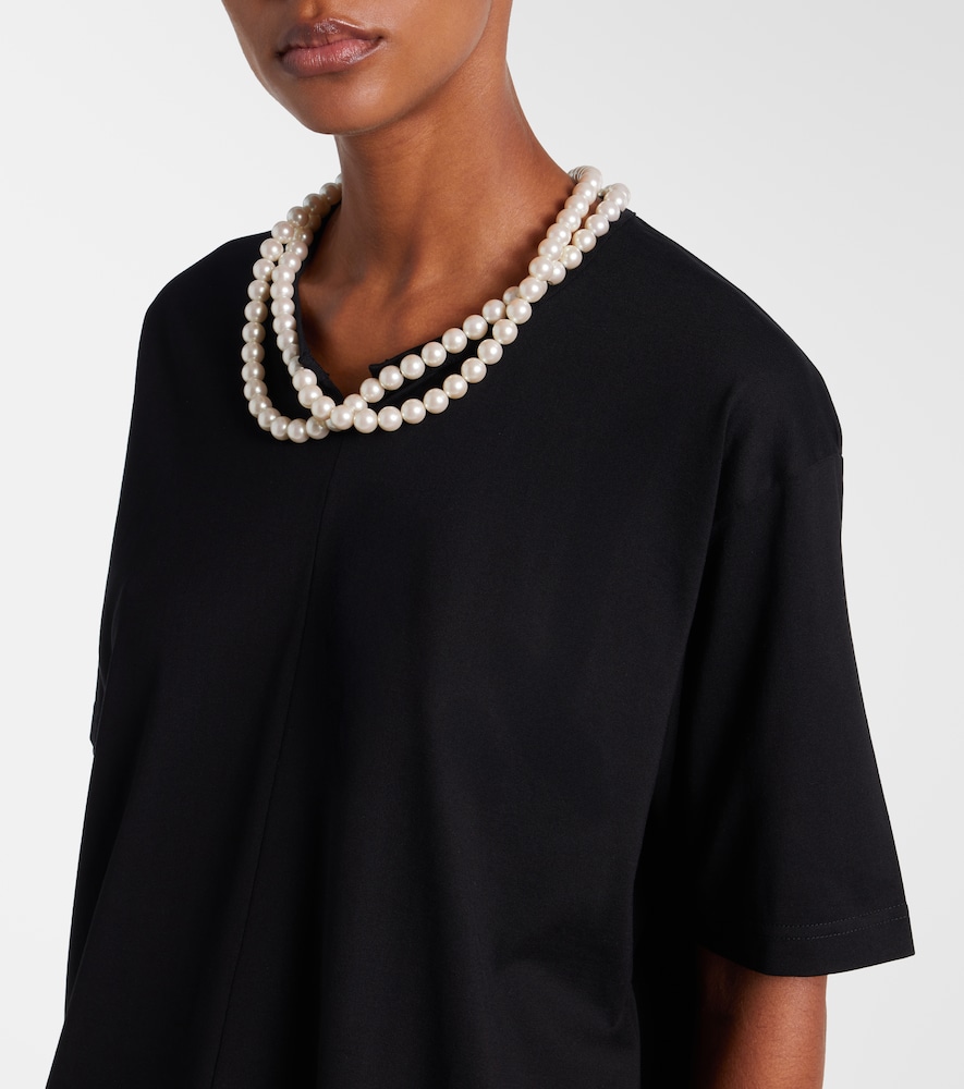 Oversized embellished cotton T-shirt