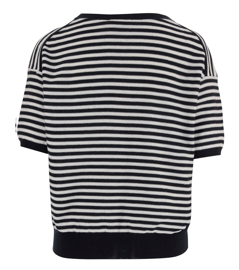 Black Stripes Crew Neck Sweater